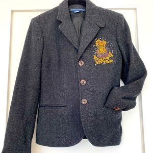 Ralph Lauren gray tweed blazer, size 6